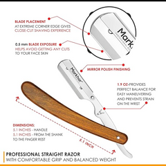 Rose Wood with Polish Finish - Cut Throat Razor for Men