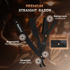 Matte Black - Cut Throat Razor for Men