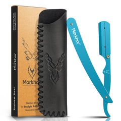 Markhor Premium Straight Razor – Matte Cyan Edition