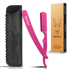 Markhor Premium Straight Razor – Matte Pink Edition
