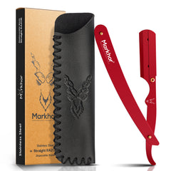 Markhor Premium Straight Razor – Matte Red Edition
