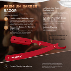 Markhor Premium Straight Razor – Matte Red Edition