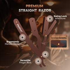 Markhor Premium Straight Razor – Matte Brown Edition