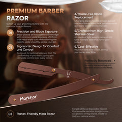 Markhor Premium Straight Razor – Matte Brown Edition