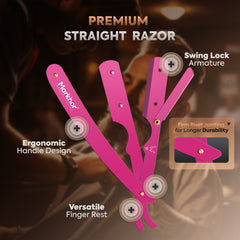 Markhor Premium Straight Razor – Matte Pink Edition