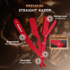 Markhor Premium Straight Razor – Matte Red Edition